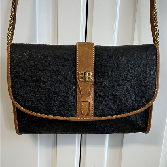 Balenciaga Black and Brown Crossbody Bag